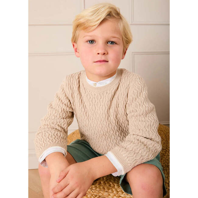 Wave Knit Jumper, Beige