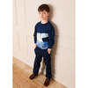 Seaside Postcard Knitted Jumper, Navy - Sweatshirts - 4