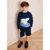 Seaside Postcard Knitted Jumper, Navy - Sweatshirts - 5