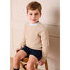 Wave Knit Jumper, Beige - Sweatshirts - 5