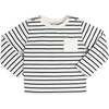 Sailor Stripe Long Sleeve Pocket Detail Top, White - Shirts - 1 - thumbnail