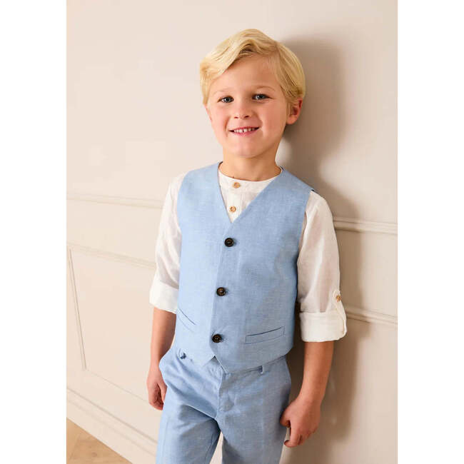 Plain Waist-Coat, Sky Blue - Coats - 3