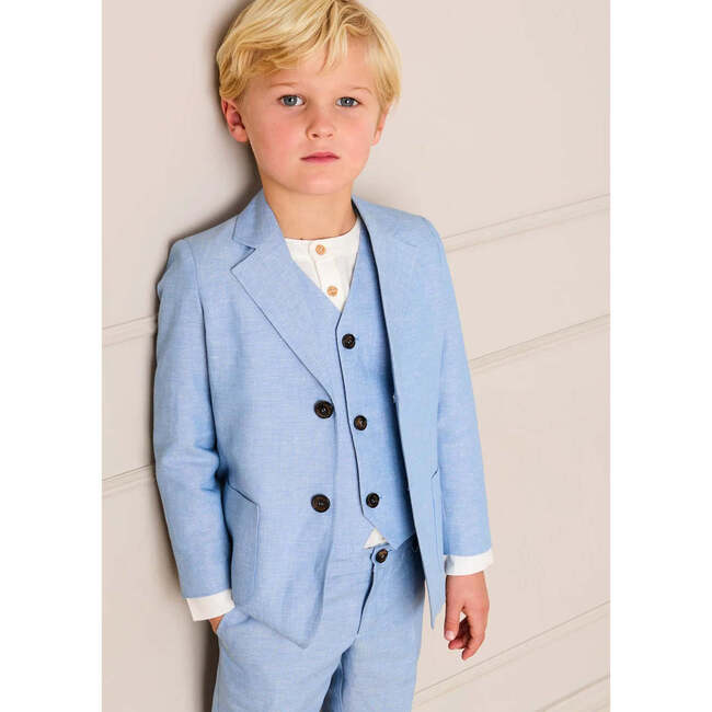 Plain Waist-Coat, Sky Blue - Coats - 4