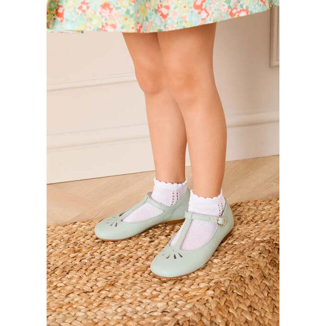 Petal Detail Charlotte Shoes, Mint