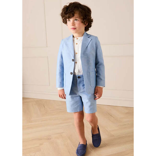 Plain Patch Pocket Blazer, Sky Blue - Jackets - 6