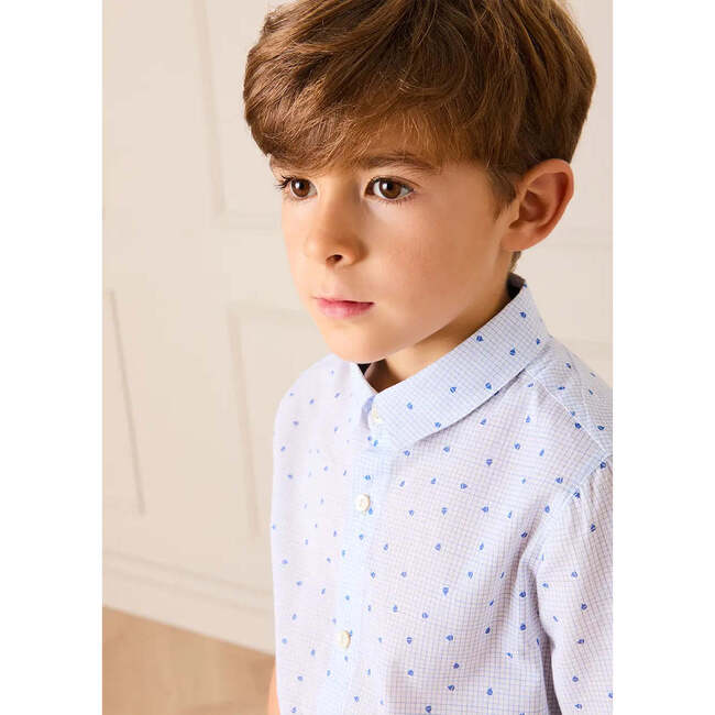 Noah Check Short Sleeve Shirt, Blue - Shirts - 3