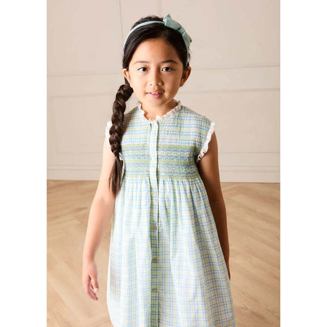 Pip Check Smocked Sleeveless Dress, Green - Dresses - 3