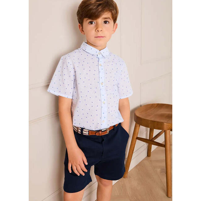 Noah Check Short Sleeve Shirt, Blue - Shirts - 4
