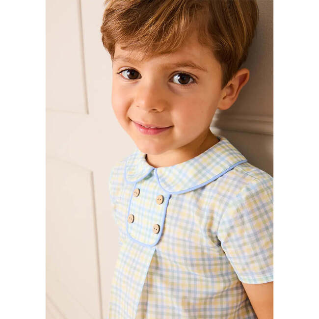 Pip Check Button Detail Short Sleeve Shirt, Green - Button Downs - 4