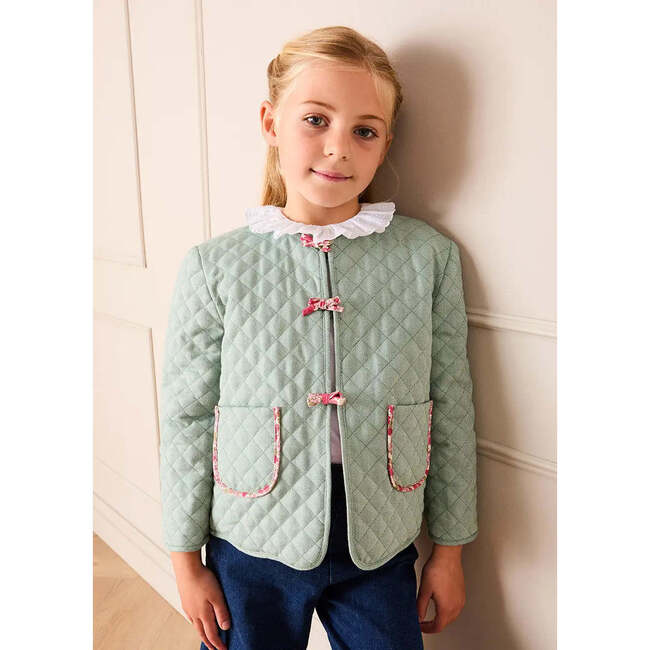 Margret Floral Reversible Quilted Jacket, Pink - Jackets - 3