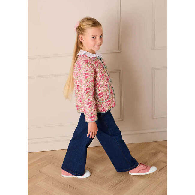 Margret Floral Reversible Quilted Jacket, Pink - Jackets - 4