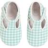 Lucas Check T-Bar Pram Shoes, Green - Crib Shoes - 1 - thumbnail