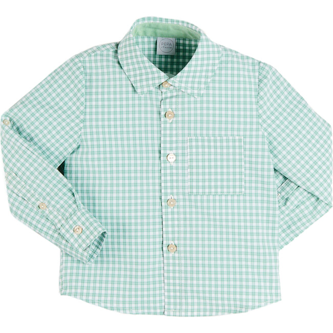 Lucas Check Pocket Detail Long Sleeve Shirt, Green