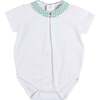 Lucas Check Button Detail Bodysuit, Green - Onesies - 1 - thumbnail