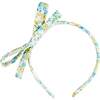 Louisa Floral Thin Bow Hairband, Blue - Hair Accessories - 1 - thumbnail