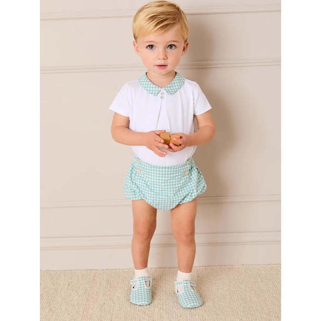 Lucas Check Button Detail Bloomers, Green