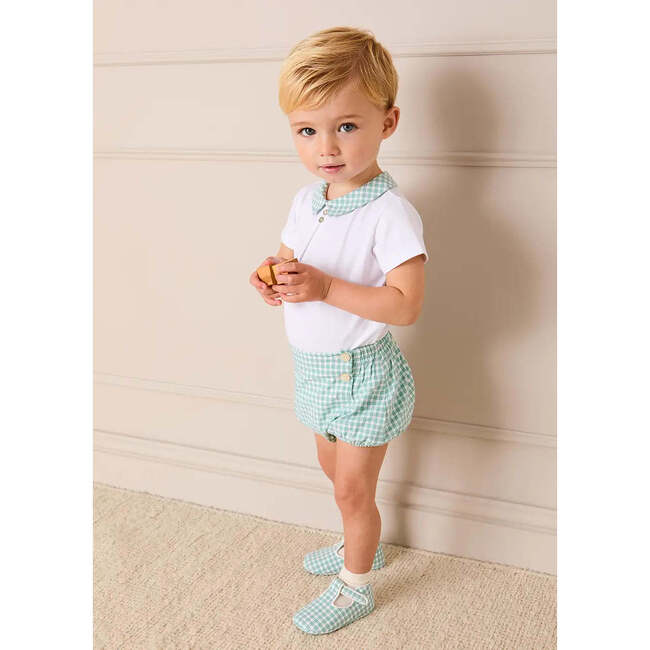 Lucas Check Button Detail Bloomers, Green - Bloomers - 4