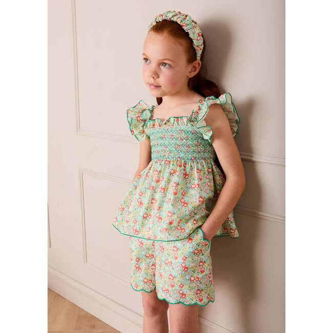 Mabel Floral Blouse, Green - Blouses - 3