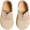 Linen Lace-up Espadrilles, Beige - Sandals - 1 - thumbnail