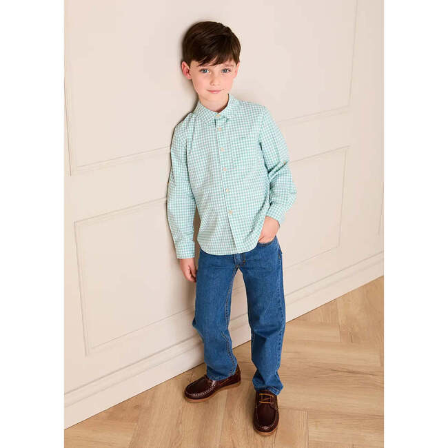 Lucas Check Pocket Detail Long Sleeve Shirt, Green - Shirts - 5