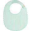 Wimbledon Stripe Scallop Edge Lined Bib, Green - Bibs - 1 - thumbnail