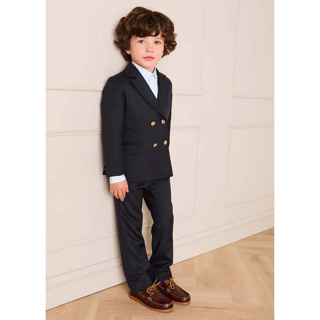 Wool Suit Trousers, Navy - Pants - 3