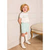 Wimbledon Stripe Hand Smocked Peter Pan Collar Two Piece Set, Green - Mixed Apparel Set - 2