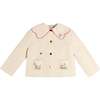 Wildflower Embroidered Statement Collar Jacket, Cream - Jackets - 1 - thumbnail