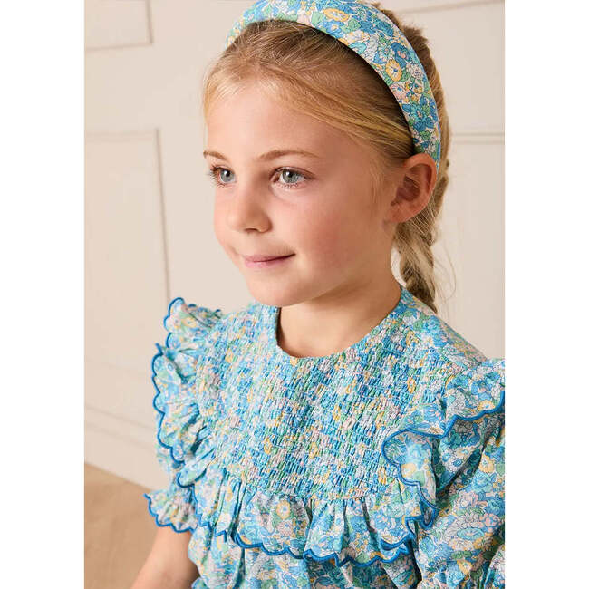 Leontyne Floral Padded Hairband, Blue Made with Liberty Fabric