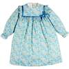 Leontyne Floral Bow Detail Long Sleeve Trapeze Dress, Blue Made with Liberty Fabric - Dresses - 1 - thumbnail