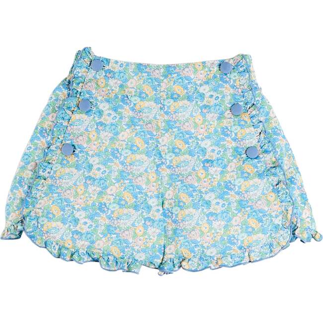 Leontyne Floral High Waisted Shorts, Blue Made with Liberty Fabric