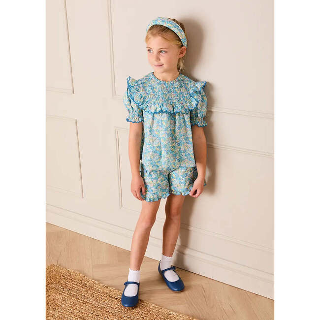 Leontyne Floral Elasticated Waist Bloomers, Blue Made with Liberty Fabric