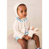Leontyne Floral Ruffle Collar Lace Detail Bodysuit, Blue Made with Liberty Fabric - Onesies - 4