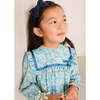 Leontyne Floral Bow Detail Long Sleeve Trapeze Dress, Blue Made with Liberty Fabric - Dresses - 4