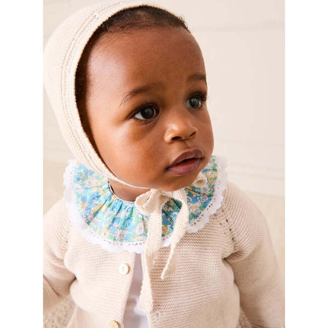 Leontyne Floral Ruffle Collar Lace Detail Bodysuit, Blue Made with Liberty Fabric - Onesies - 6