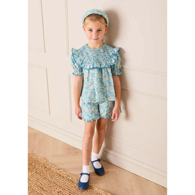 Leontyne Floral Elasticated Waist Bloomers, Blue Made with Liberty Fabric - Bloomers - 6