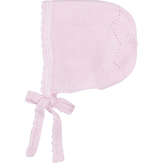 Lace Detail Bonnet, Baby Pink