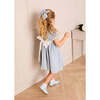 Hand Smocked Peter Pan Collar Short Sleeve Dress, Sky Blue - Dresses - 4 - thumbnail
