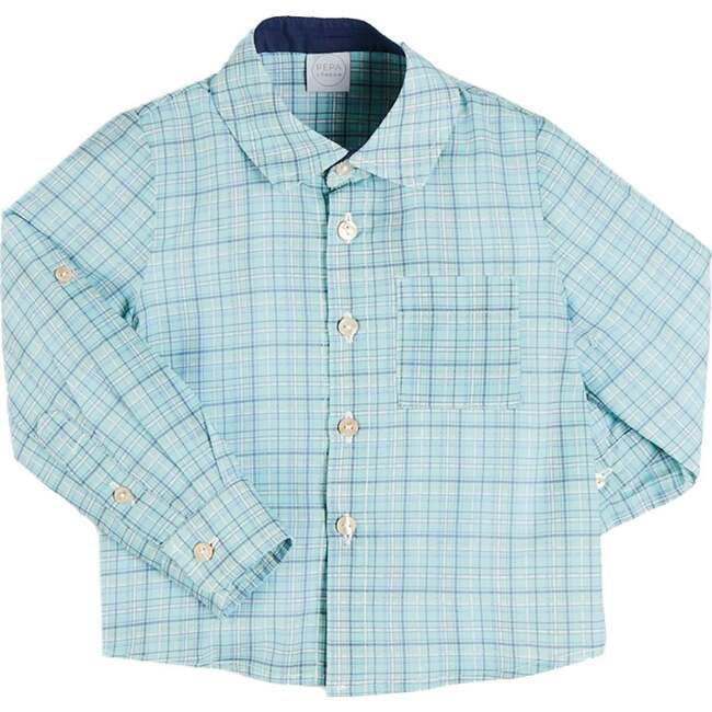 George Check Long Sleeve Shirt, Blue