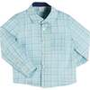 George Check Long Sleeve Shirt, Blue - Shirts - 1 - thumbnail