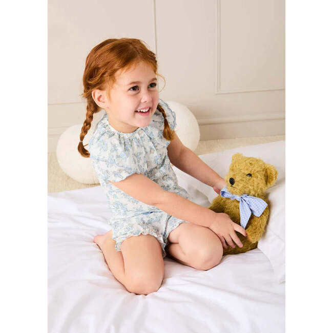 Esme Floral Swiss Voile Scallop Collar Pajamas, Blue