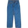 Five Pocket Straight Leg Jeans, Blue Denim - Jeans - 1 - thumbnail