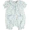 Esme Floral Swiss Voile Scallop Detail All-In-One Pajamas, Blue - Pajamas - 1 - thumbnail