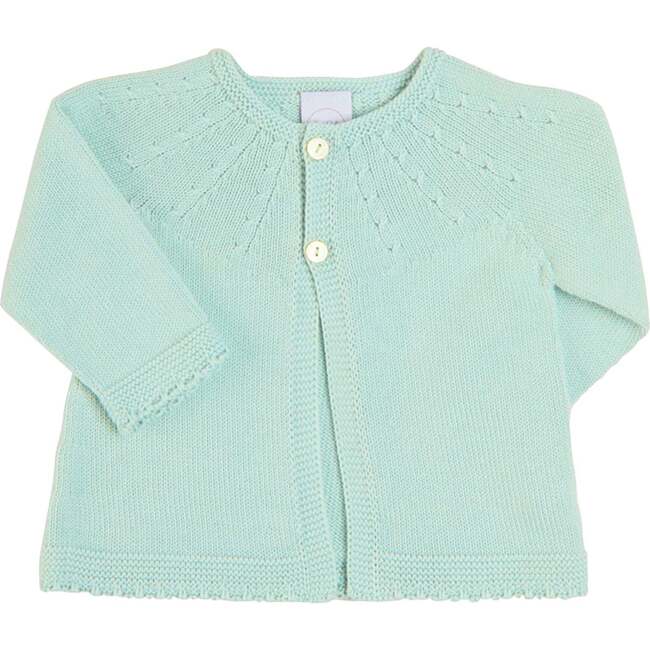 Openwork Detail Baby  Cardigan, Sage Green