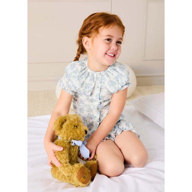 Esme Floral Swiss Voile Scallop Collar Pajamas, Blue - Pajamas - 4