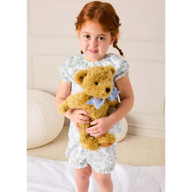 Esme Floral Swiss Voile Scallop Collar Pajamas, Blue - Pajamas - 5