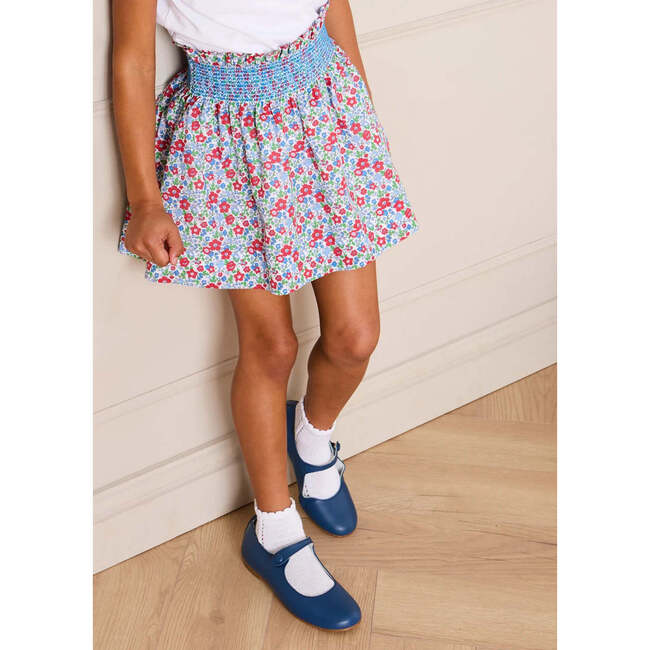 Emilia Floral Elasticated Waist Skirt, Red - Skirts - 3