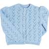 Openwork Cotton Cardigan, Light Blue - Cardigans - 1 - thumbnail