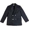 Double Breasted Wool Blazer Jacket, Navy - Jackets - 1 - thumbnail