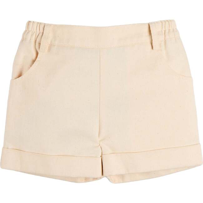 Elasticated Waist Shorts, Cream